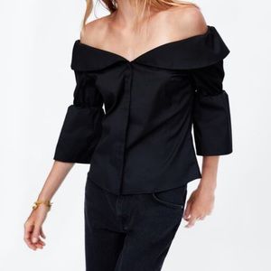 Zara Black Off-Shoulder Top